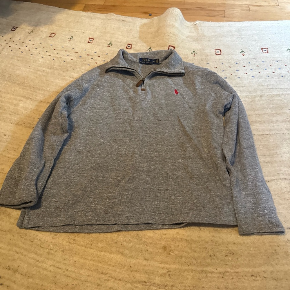 Polo by Ralph Lauren Gray Quarter-Zip Pullover Sweater small